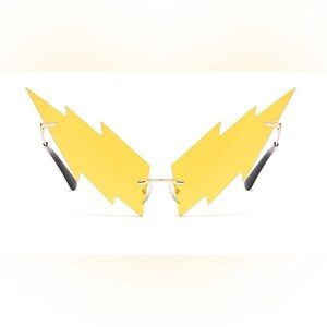 Yellow Lightning Rimless Sunglasses for Women